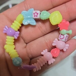 Pastel Beaded Bracelet with Charms